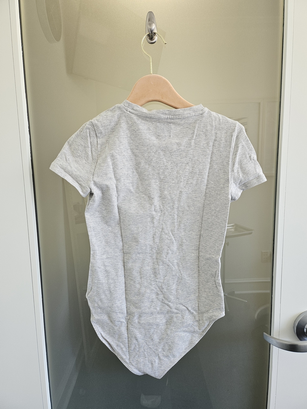GAP Light Gray Short-Sleeve Crewneck Bodysuit - Picture 3 of 4